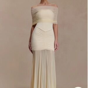 Meshki Strapless Cream Dress